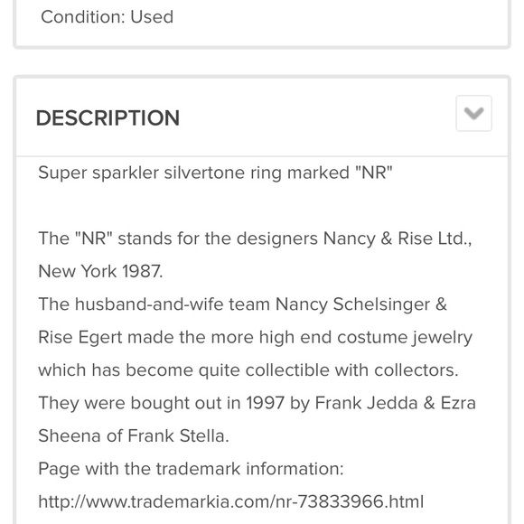 Smoky Quartz Colored Silver-tone Cocktail Ring marked NR - Picture 8 of 8